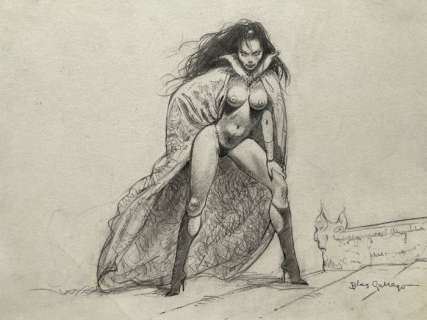 Blas Gallego - 1 Original drawing - Erotische Kriegerin - Vampirella - Erotic Art | Catawiki