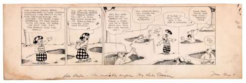 RUBE GOLDBERG â€œBOBO BAXTER THE INVISIBLE EMPIREâ€ GOLF THEME DAILY COMIC STRIP ORIGINAL ART. | Hake’s