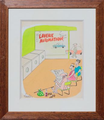 Lot 33 - HOVIV (René HOVIVIAN dit) (1929-2005) Laverie automatique Aquarelle,… | misc / divers
