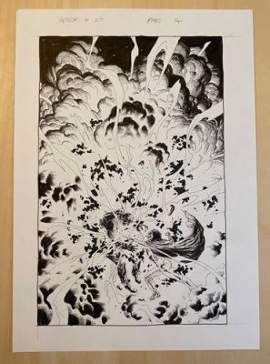 Gary Frank Geiger original comic art #25, p14. Superman, Batman, Hulk artist