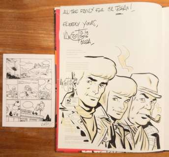 Van Liemt, Simon - 1 Page préliminaire originale + album avec dessin commandé - Les Nouvelles Aventures de Ric Hochet T1 - R.I.P.. RIC ! - 2015 | Catawiki