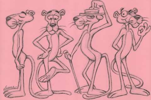 Joan Vizcarra - Pink Panther Model Sheet - Original Pencil Drawing - Hand Signed | Catawiki