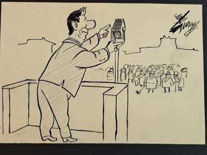 Guareschi, Giovanni - 1 Original drawing - Allegra Finanza - 1965 | Catawiki