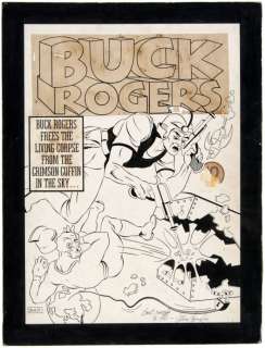 â€œBUCK ROGERSâ€ #3 ORIGINAL 1941 COMIC BOOK COVER ART BY STEPHEN DOUGLAS SIGNED TO AL WILLIAMSON.