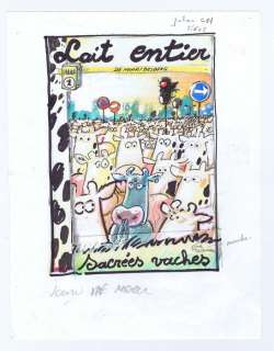De Moor, Johan | Original cover design in colour  - Lait entier 1  - Sacrées vaches  - (2001) | Catawiki