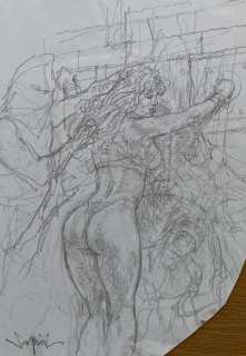 Serpieri, Paolo Eleuteri - 1 Original preliminary drawing - Druuna | Catawiki