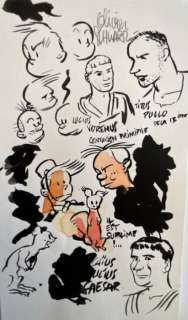 Schwartz, Olivier - 1 Original colour drawing - Spirou et Fantasio - Travail de recherche attitudes | Catawiki