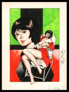 Narisawa, Isao - 1 Original colour drawing - Young girl in underwear | Catawiki