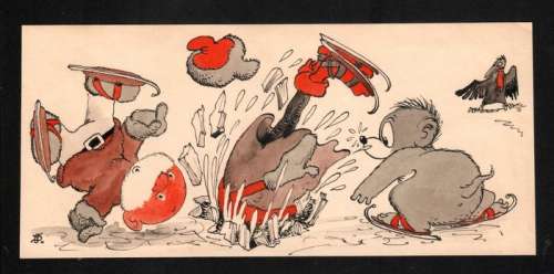 Dulieu, Jean - 1 Original colour drawing - Paulus de Boskabouter - IJspret- Paulus, Gregorius, Eucalypta en Salomo - 1958 | Catawiki