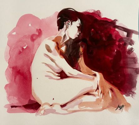 Jula, Andrea - 1 Watercolour - Acquerello con modella dal vivo | Catawiki