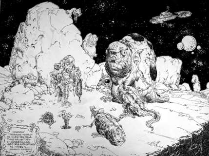 Â« Karbu 14 Â». Dessin Ã  l’encre de Chine noire pour un poster de scien | Tessier Sarrou