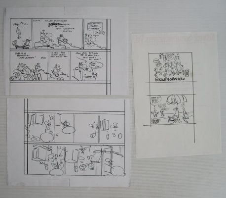 De jager, Gerrit - 3 Original page - De Doorzon familie - originele ontwerptekening | Catawiki