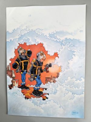 Stédo - 1 Original cover - Le pompiers - T.22 des - mise en couleurs originale - 2023 | Catawiki