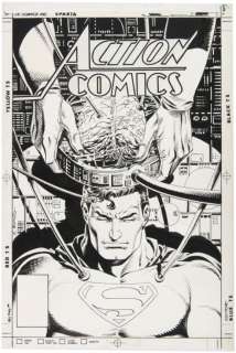 "ACTION COMICS" #575 ORIGINAL EDUARDO BARRETO COVER ART. | Hake’s