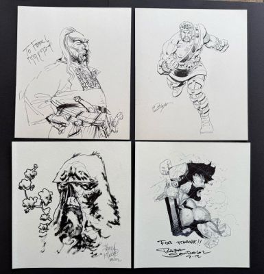 Igor Kordey - Bob Layton - Yanick Paquette - Rafa Sandoval - 4 Original drawing - Pirat - Hercules - Swamp Thing - Titan | Catawiki