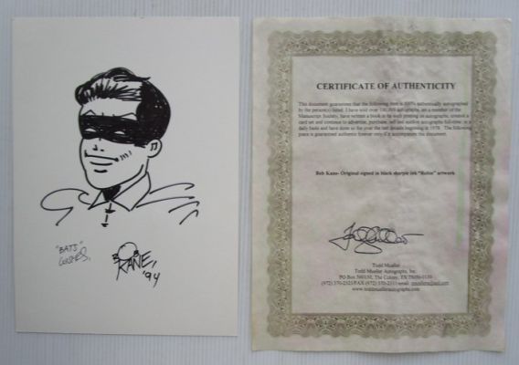 Bob Kane - Original Sketch - Robin with certificate - 1 croquis original - 1994 | Catawiki