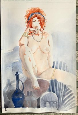 Reculé, Henri - 1 Original colour drawing - Cassio - Valeria à l‘orientale - 2023