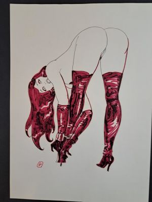 Frollo, Leone - 1 Original colour drawing - Tied Pin Up | Catawiki