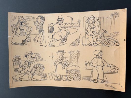 Caran d’Ache - Emmanuel Poire - 1 Original page - métiers | Catawiki