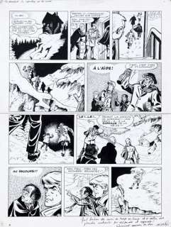 Tibet | Ric Hochet, planche n°17 Ã  l’encre de Chine de l… | Banque Dessinée