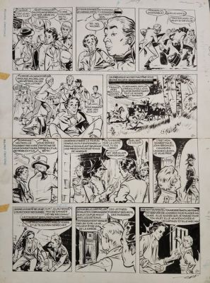 René Follet - 1 Original page - Les histoires de l’Oncle Paul - L’étrange valet de Milord Fantome - 1958 | Catawiki