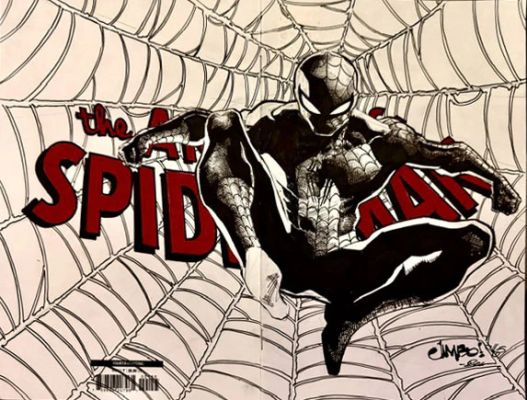 Continue Shopping | AMAZING SPIDER-MAN WRAPAROUND BLANK SKETCH COVER SKETCH BY JIMBO SALGADO | Scott’s Collectables