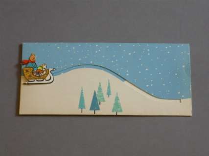 Carte de Vå“Ux 1959 / 1960 Carte Ã€ Glissière Représentant Tintin Et Milou En Traîneau, Signée Hergé Ã€ L’encre Brune. Enveloppe D’ép... |  | Artcurial