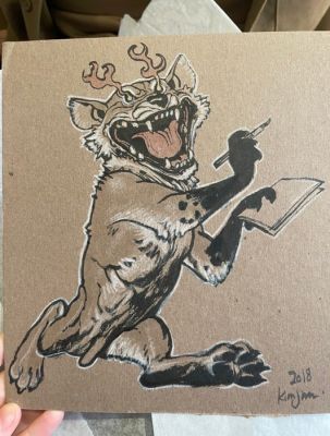 Kim Jung Gi - 1 Original drawing - Demon Tiger - 2018 | Catawiki