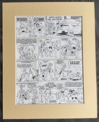 Devos, Jacques - 1 Original page - Génial Olivier - Ne marchez pas sur le blason / Blauw bloed zet kwaad bloed! - 1974 | Catawiki