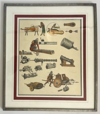 Funcken, Fred & Liliane - 1 Original drawing - L’uniforme et les Armes - Le Moyen-Age - 1969 | Catawiki
