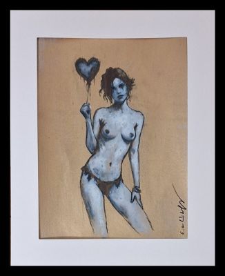 Emma Wildfang - 1 Original colour drawing - Luna "Golden Heart" - Series " Gilded Fragments " - 2025 | Catawiki
