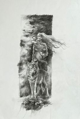 Iris Copiet - 1 Grand dessin au crayon - Game of Thrones - 2007 | Catawiki