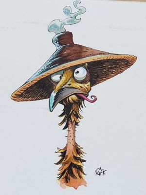 Riff Reb’s - 1 Original colour drawing - L’oiseau fumant | Catawiki