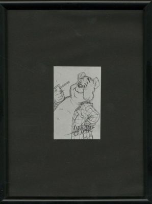 Toonder, Marten - 1 dessin au stylo - Tom Poes & Heer Bommel - Heer Bommel vergenoegd met pijp - 1970’ | Catawiki