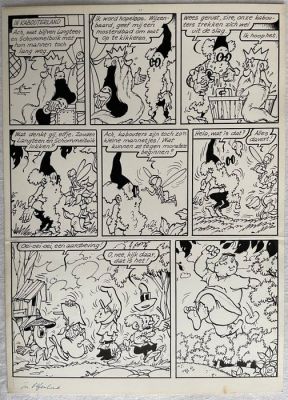 Jef Nys - 1 Original page - Langteen en Schommelbuik - In Elfenland - 1965 | Catawiki