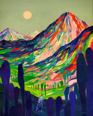 David Sala - Frankenstein - "Face à la montagne", peinture originale réalisée pour l‘exposition 2026 à la Galerie Daniel Maghen