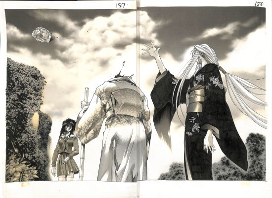 Satoshi Shiki - Kamikaze Double page tavole china su carta | Love Original Art