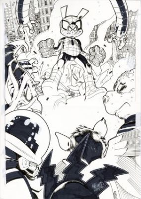 Lafuente, David - SPIDER-MAN ANNUAL PRESENTS PETER PORKER, THE SPECTACULAR SPIDER-HAM #1 Cover | ComicConnect