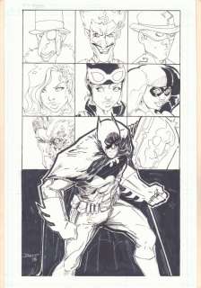 Randy Kintz - batman with rogues gallery: penguin, joker, riddler, poison ivy, catwoman, harley quinn, two face and mister freeze - 2015 signed
