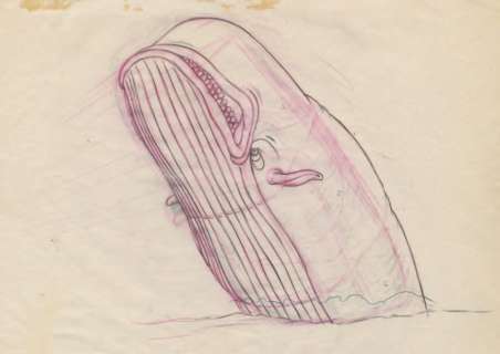 Pinocchio Studio Walt Disney 1940. Dessin d’animation de Monstro par Wolfgang | Rossini