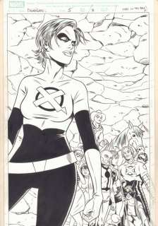 Mike Allred - X-statix presents: dead girl #5 p. 2 - dead girl, ant-man, and others splash - 2006 signed