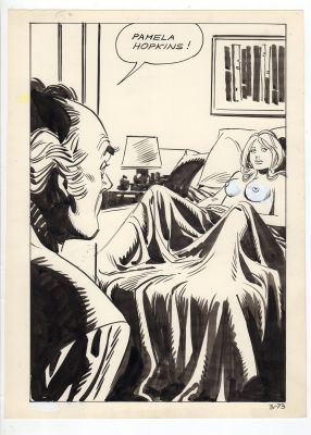 Ferdinando Tacconi | Tavola originale per Zip 17 ‘Avete visto Amalia Hopkins’. Cm. 18 x 25,5. Anno di esecuzione 1971. Pag. 73. | Art e Fumetto