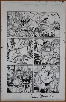 Erik Larsen | Tavola originale per Thor 28 p. 7. Cm.28 x 44. Chine di Klaus Janson. MARVEL COMICS USA. Anno 2000. | Art e Fumetto