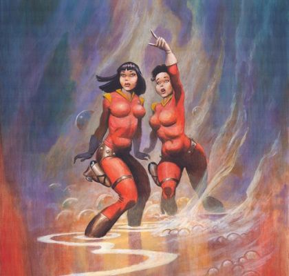 THE SENSATIONAL ROCKET GIRLS, original art by Don Marquez