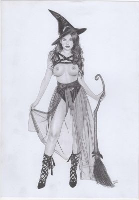 Tim Grayson | Matita su carta Pin Up. 21 x 29,7 cm. Firmato e datato 2023. | Art e Fumetto