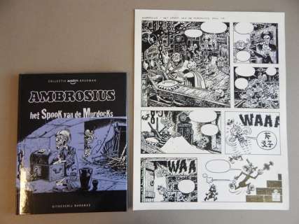 Brugman, Gideon | Originele pagina (p.14)  - Ambrosius  - Het Spook van de Murdocks + Luxe album & Ex-libris  - hc met linnen rug  - (1972/2014) | Catawiki