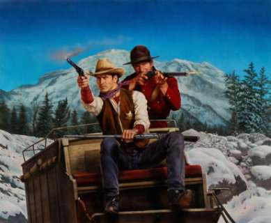 Keith Birdsong Brothers In Blood #2 "Trackdown" Paperback Novel Cover Painting Original Art (Berkley, - | Heritage
