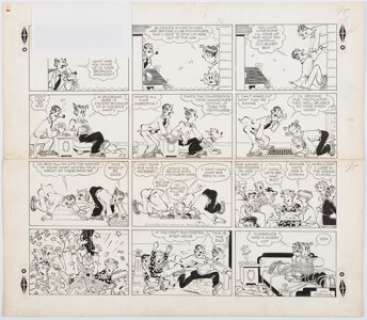 Chic Young Blondie Sunday Comic Strip Original Art dated 1-5-58 (King Features Syndicate, 1958). Dagwood and - | Heritage