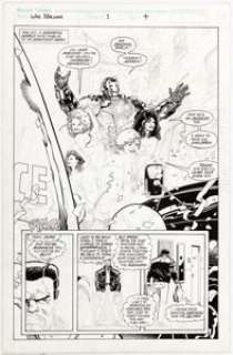 Gabriel Hardman (as Gabriel Gecko) and Pam Eklund War Machine #1 Unused Page 4 Original Art (Marvel, 1994). -