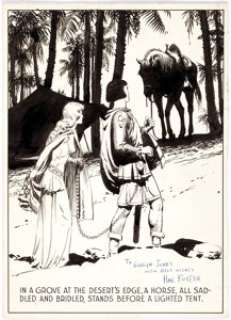 Hal Foster Prince Valiant #413 Partial Sunday Comic Strip Single Panel Original Art 1-7-45 (King Features - | Heritage